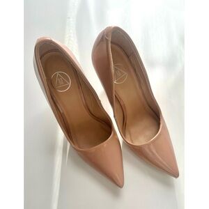 Missguided Nude Patent Leather Heels